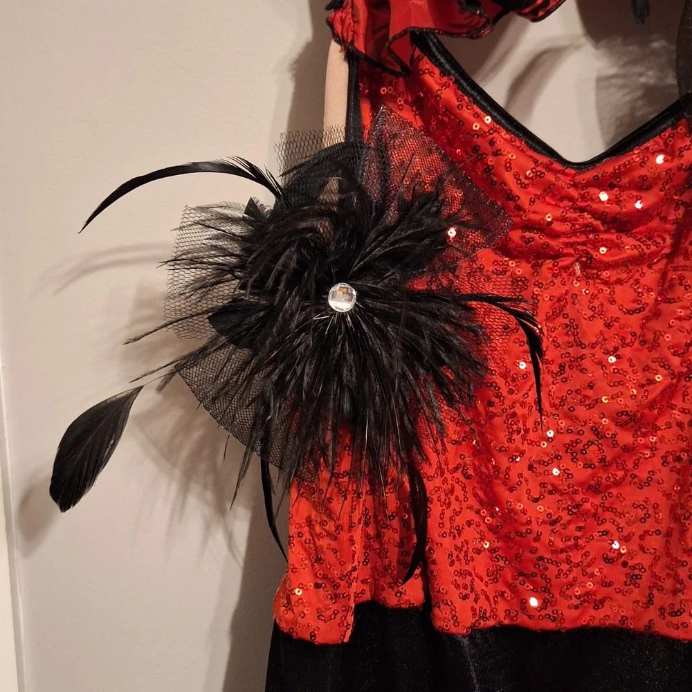 Weissman Elegant Red and Black Kids Dance Costume